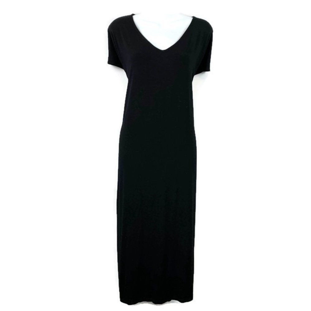 Eileen Fisher maxi dress black size XL v Neck